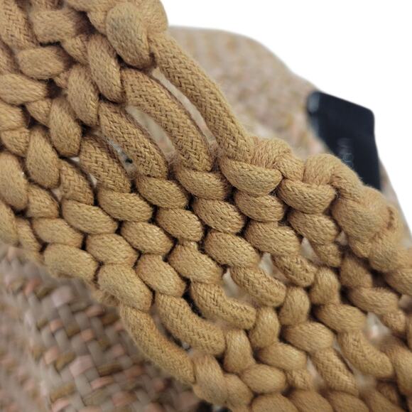 Gianni Chiarini Firenze Straw Bag Tan Woven Shoulder Slouchy Hobo Raffia Leather - Picture 11 of 16